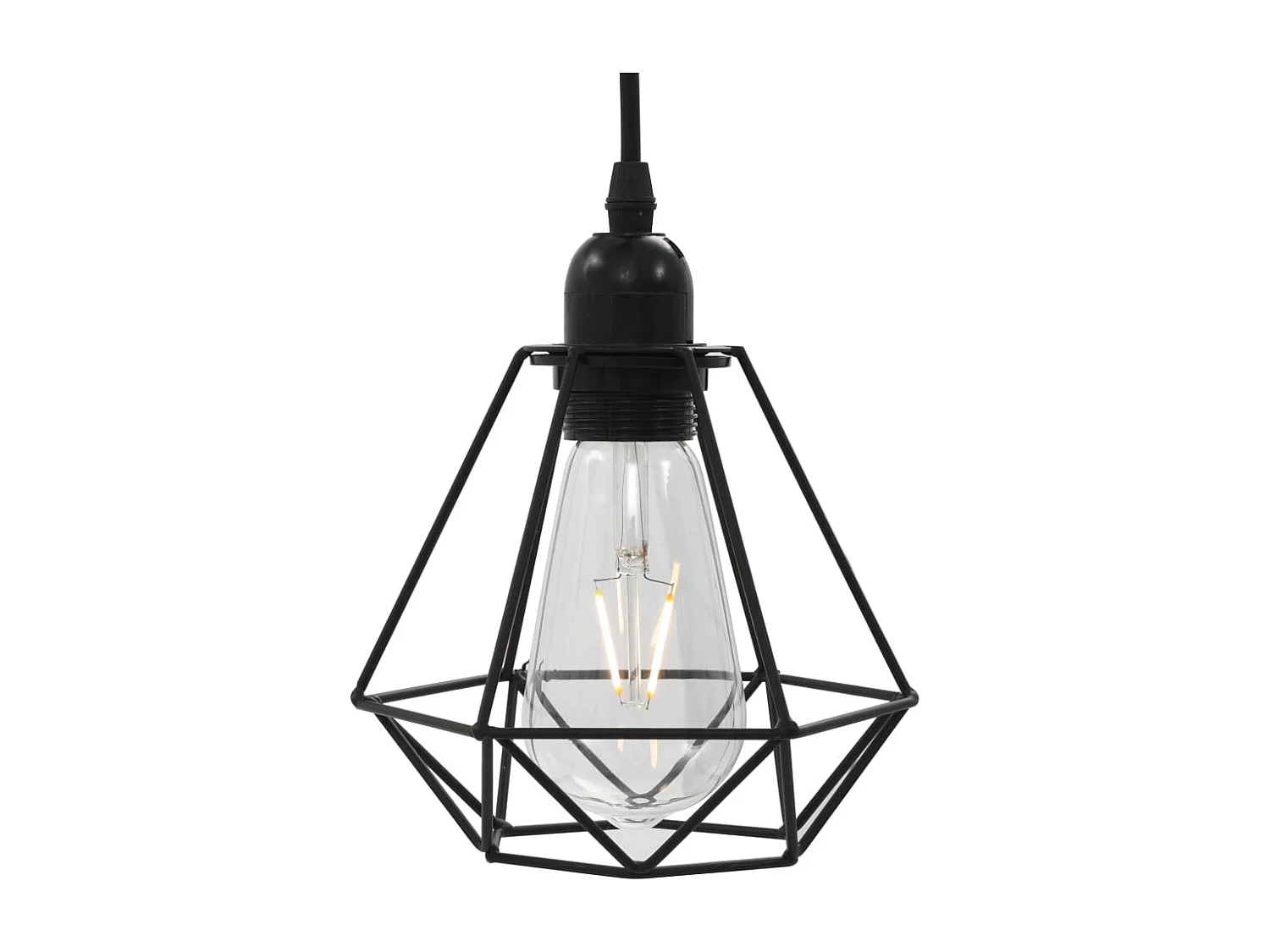 Lámpara de techo con diseño de rombos negra 3 bombillas E27 ES573691