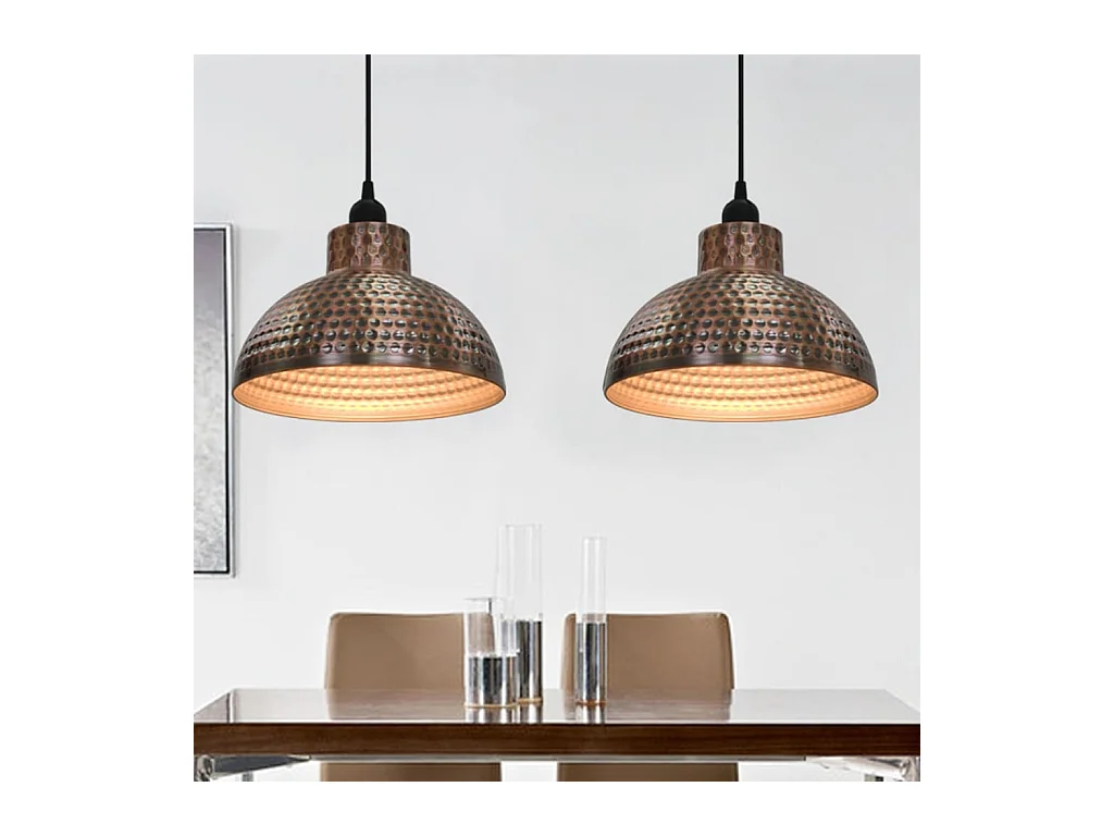 Plafonnier 2 pcs Semi-sphérique Couleur cuivre FR324858