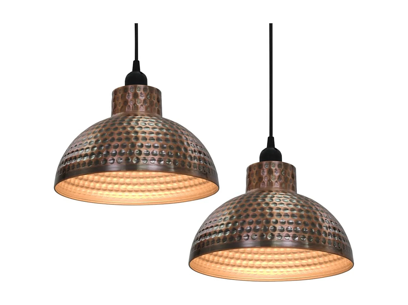 Plafonnier 2 pcs Semi-sphérique Couleur cuivre FR324858