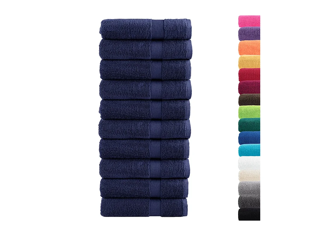 Badhanddoeken SOLUND 10 st 600 g/m² 100x150 cm marineblauw BE646580