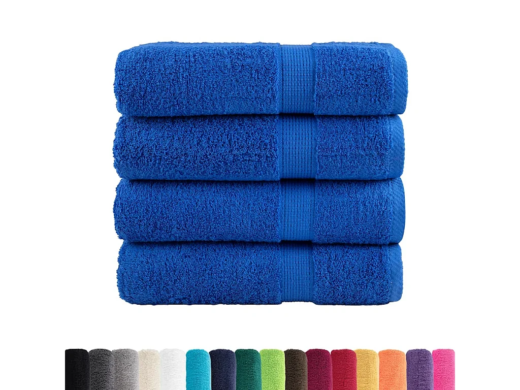 Toallas de baño 4 uds 100% algodón azul 100x150 cm 600 gsm ES201073