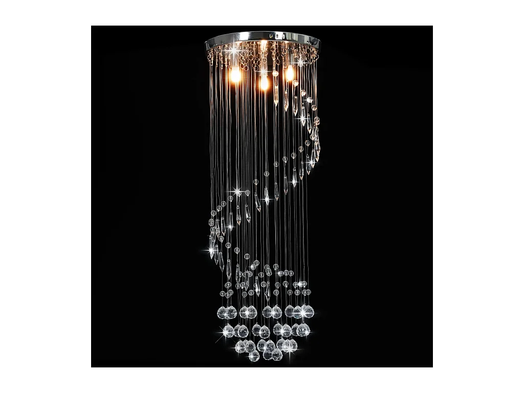 Plafonnier avec perles de cristal Argenté Spirale G9 FR235669