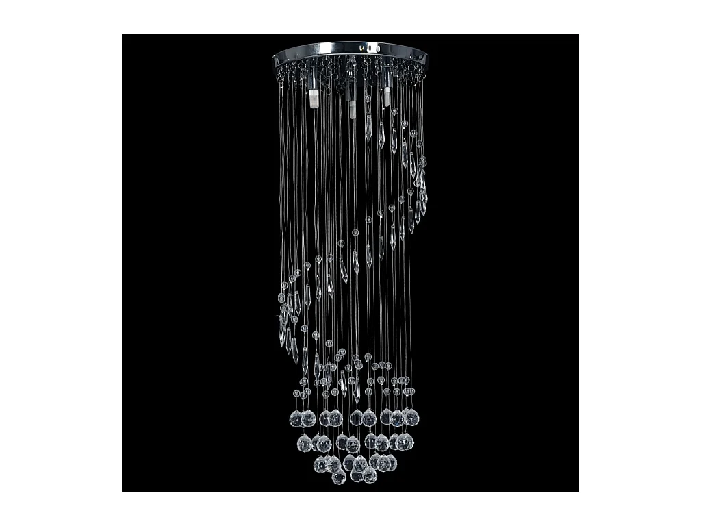 Plafonnier avec perles de cristal Argenté Spirale G9 FR235669