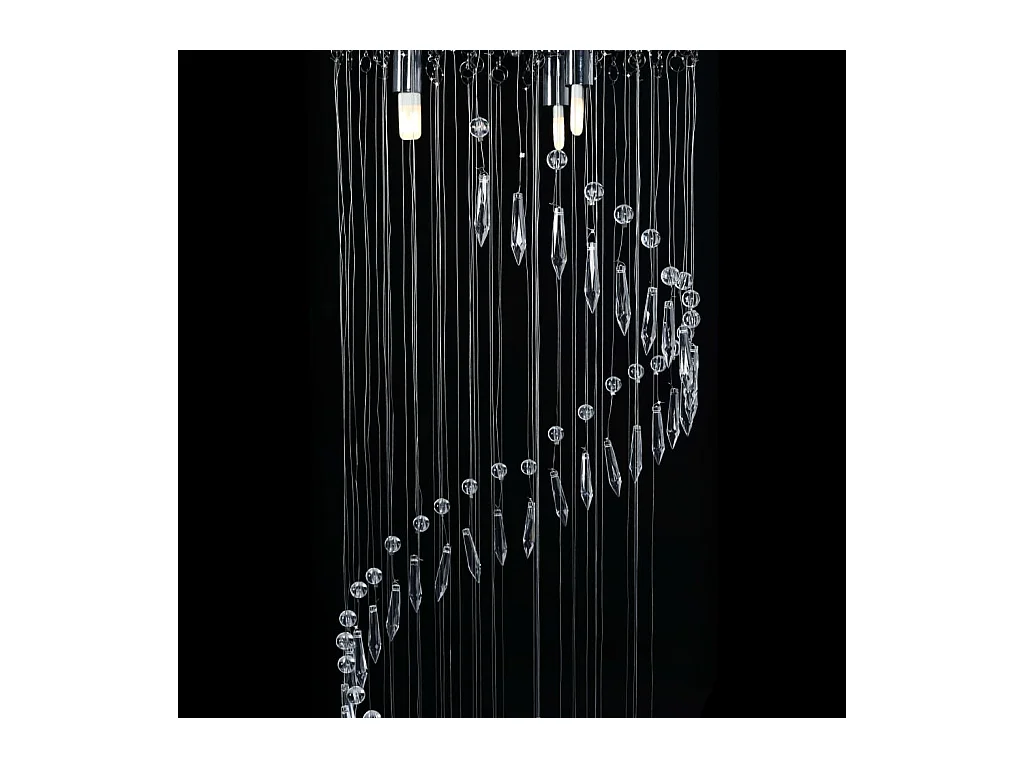 Plafonnier avec perles de cristal Argenté Spirale G9 FR235669