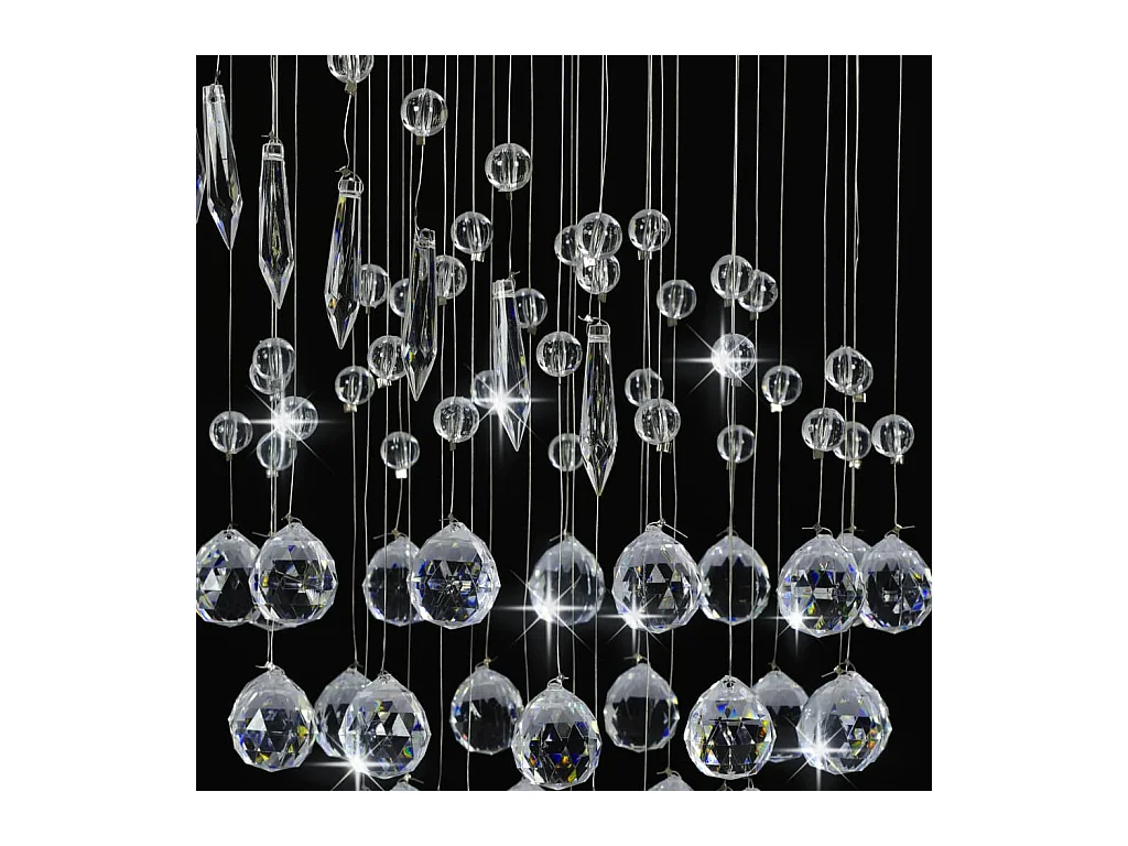 Plafonnier avec perles de cristal Argenté Spirale G9 FR235669