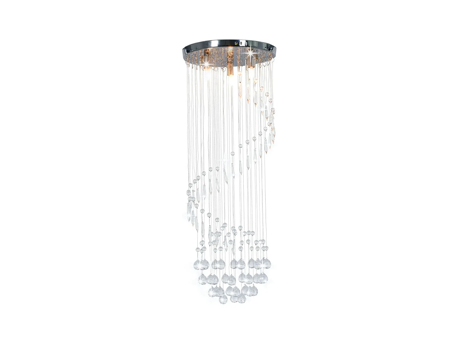 Candeeiro de teto com contas de cristal G9 espiral prateado PT474292