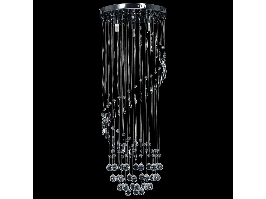 Lámpara de techo con cuentas de cristal plateado en espiral G9 ES658473