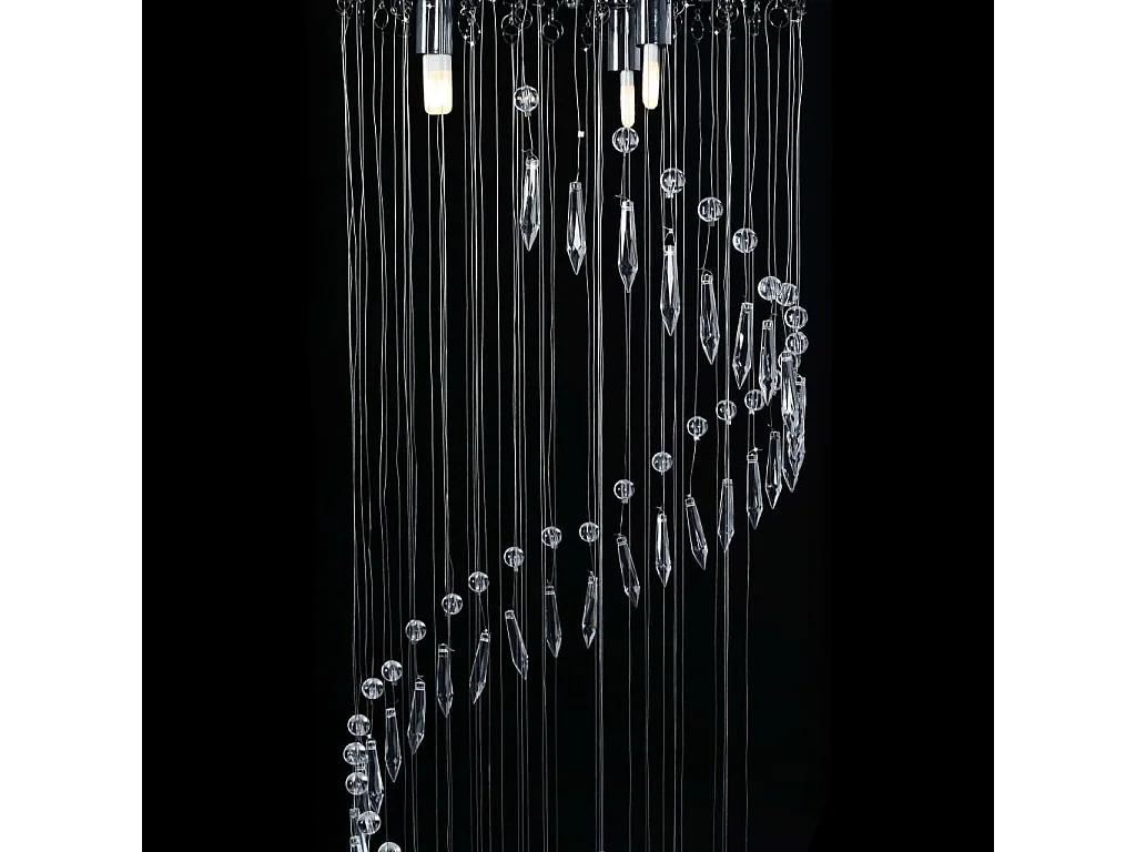 Lámpara de techo con cuentas de cristal plateado en espiral G9 ES658473