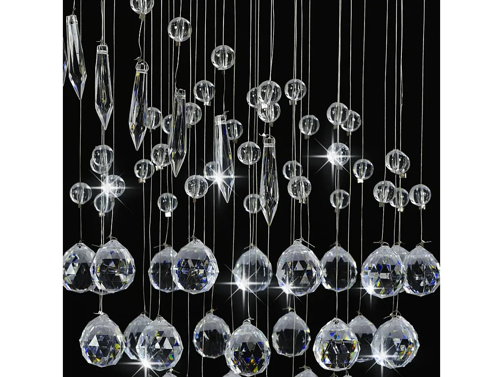 Lámpara de techo con cuentas de cristal plateado en espiral G9 ES658473