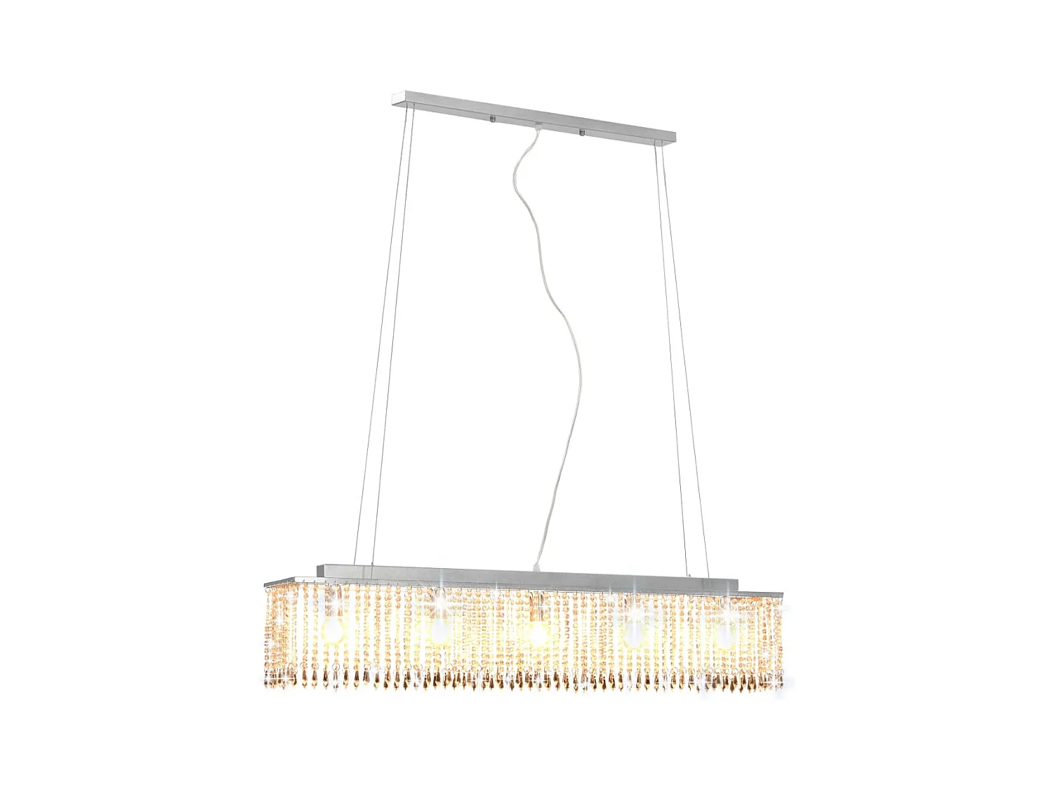 Plafonnier avec perles de cristal Argenté 104 cm E14 FR750286