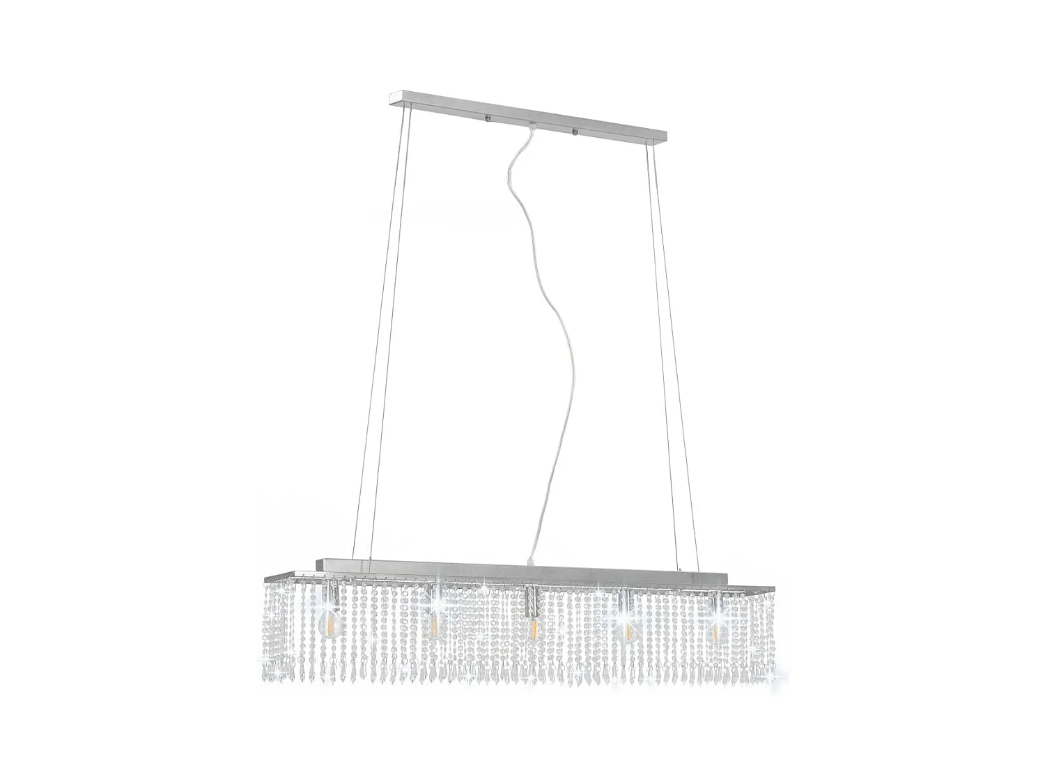 Plafonnier avec perles de cristal Argenté 104 cm E14 FR750286
