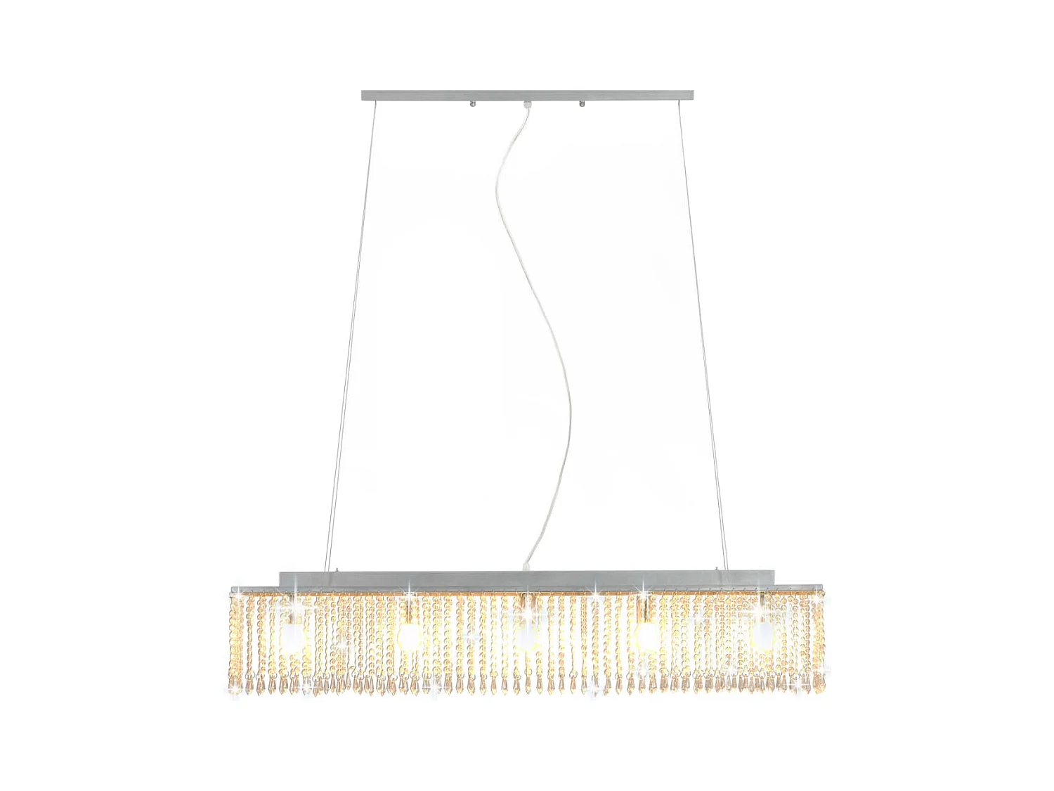 Plafonnier avec perles de cristal Argenté 104 cm E14 FR750286