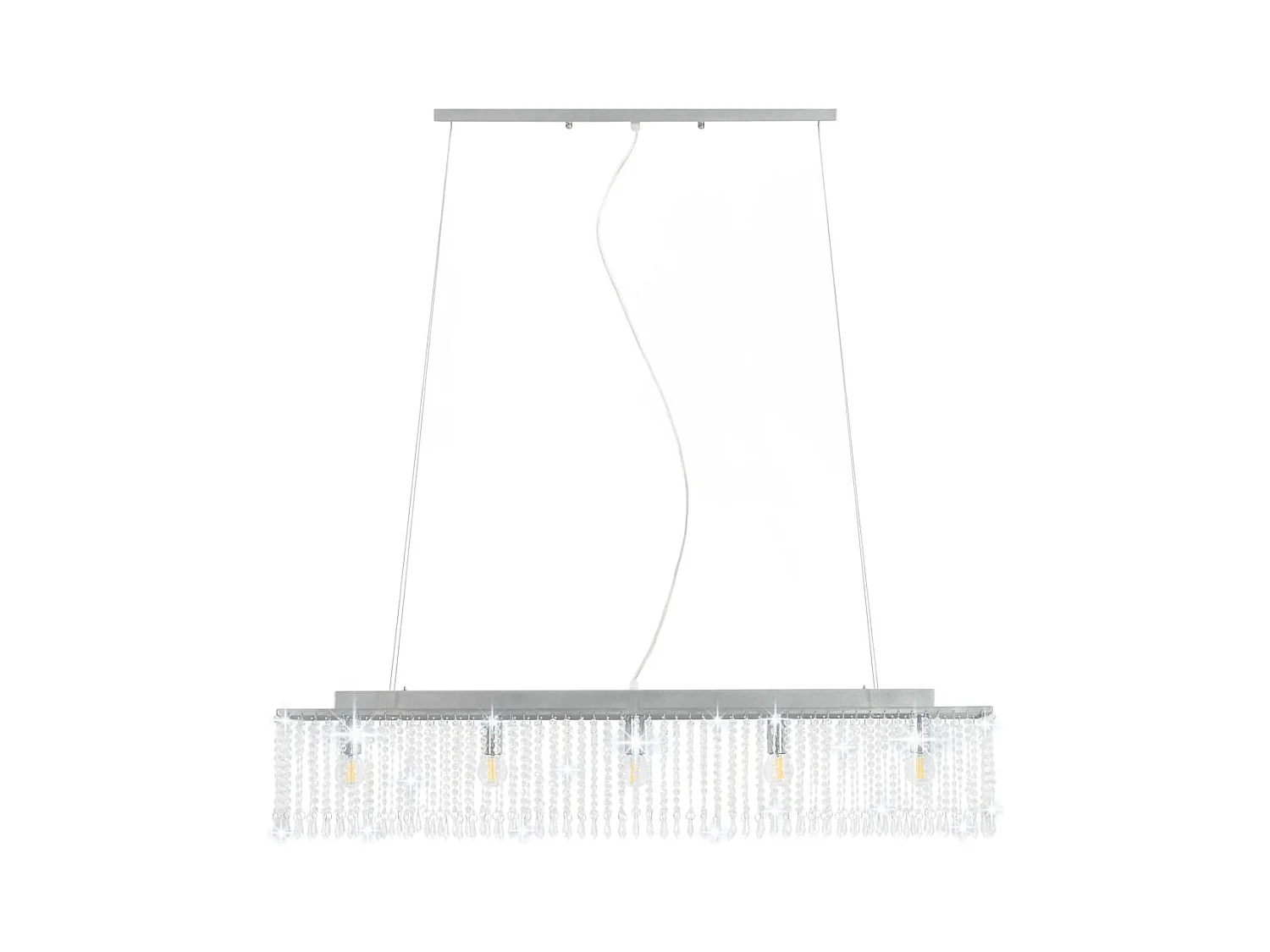 Plafonnier avec perles de cristal Argenté 104 cm E14 FR750286