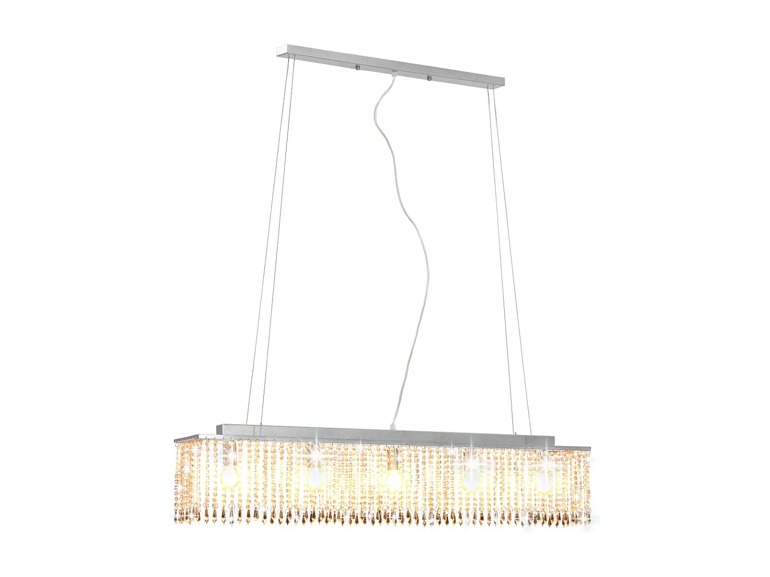 Plafonnier avec perles de cristal Argenté 104 cm E14 FR750286