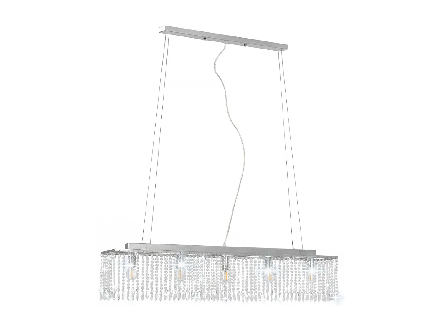Plafonnier avec perles de cristal Argenté 104 cm E14 FR750286