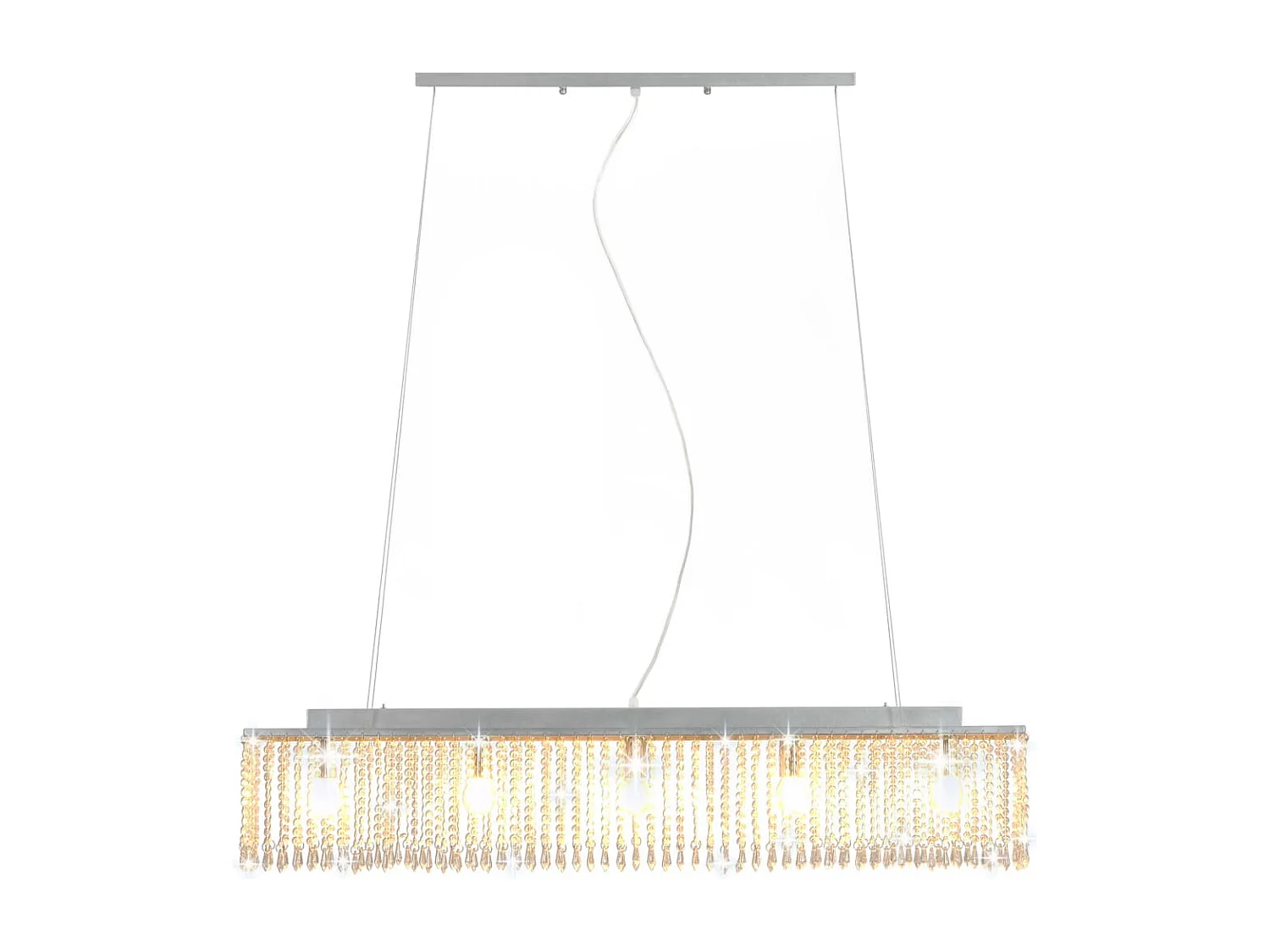 Plafonnier avec perles de cristal Argenté 104 cm E14 FR750286