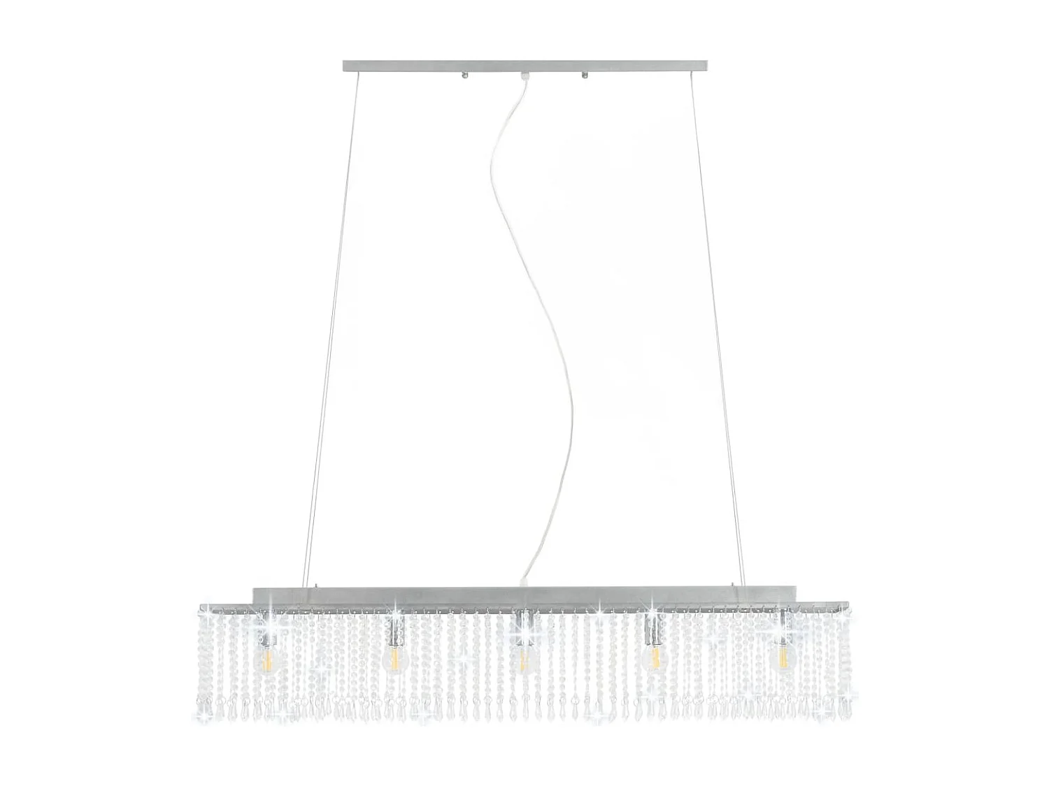 Plafonnier avec perles de cristal Argenté 104 cm E14 FR750286
