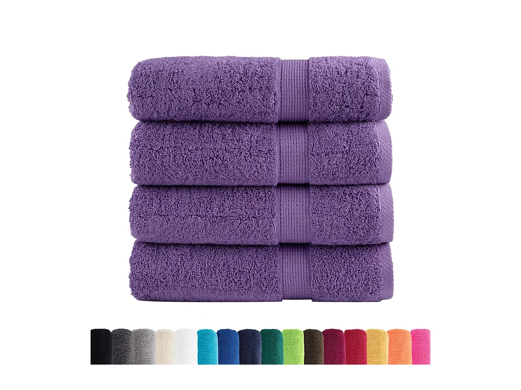 Serviettes de bain de qualité supérieure 4 pcs 100% coton FR644057