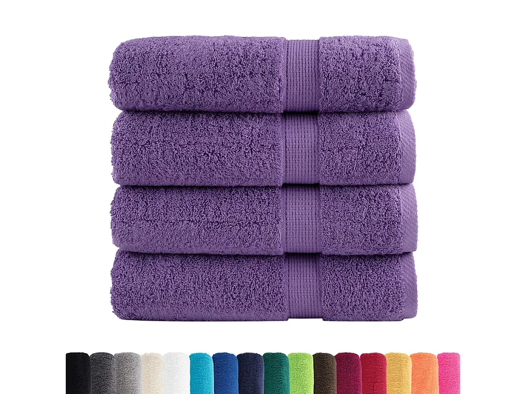Serviettes de bain de qualité supérieure 4 pcs 100% coton FR644057