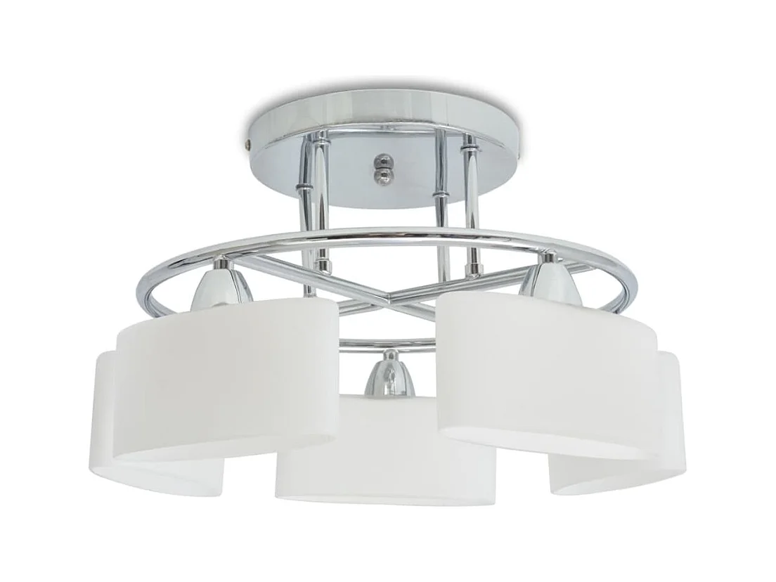 Plafonnier avec 5 globes ellipsoïdes pour ampoules E14 200 W FR114660