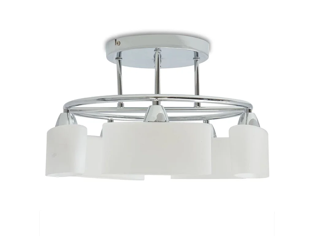 Plafonnier avec 5 globes ellipsoïdes pour ampoules E14 200 W FR114660