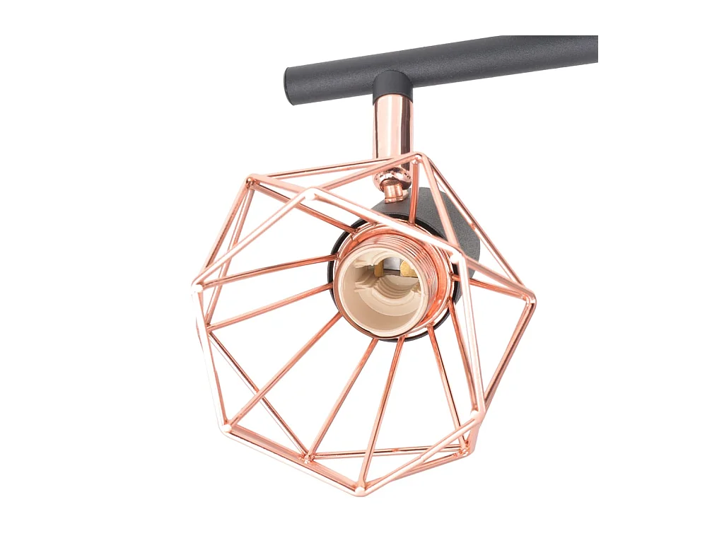 Plafonnier avec 4 projecteurs E14 Noir et cuivre FR551440
