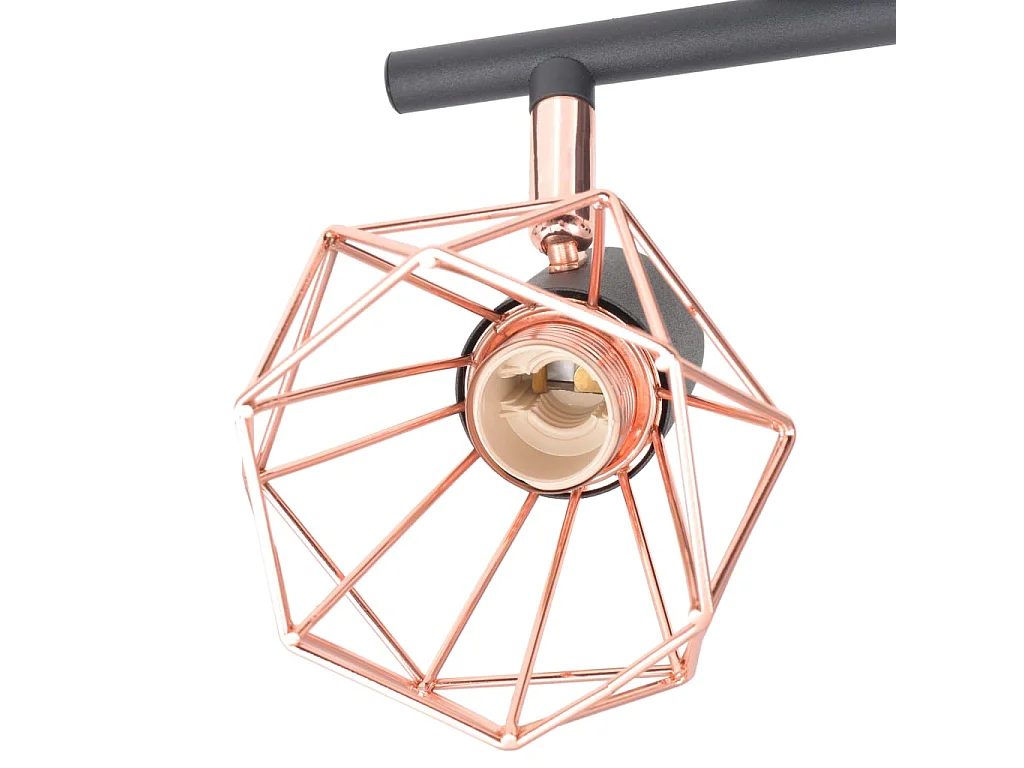 Lámpara de techo con 4 focos E14 negra y cobre ES452125