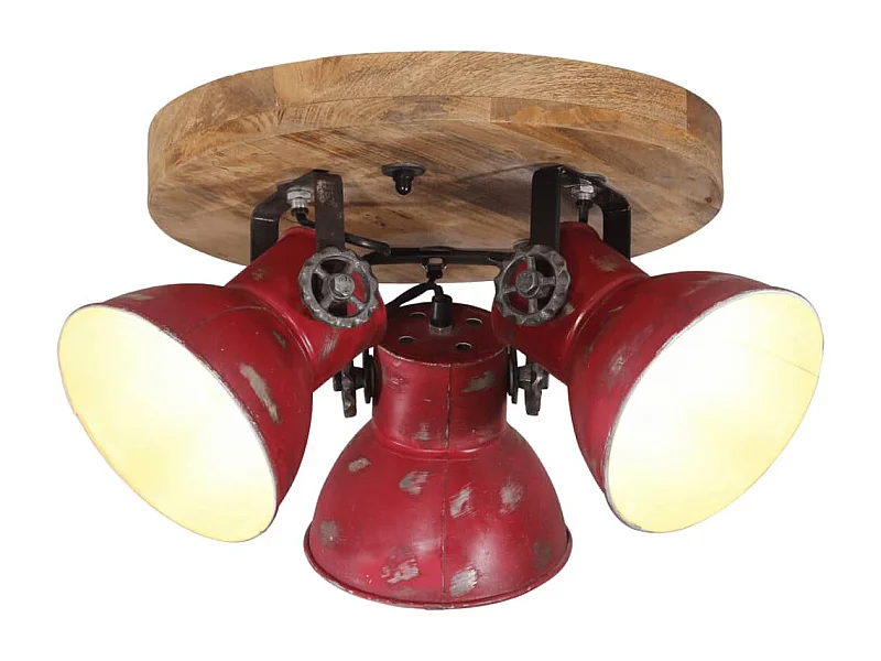 Plafonnier 25 W rouge délavé 35x35x25 cm E27 FR976576