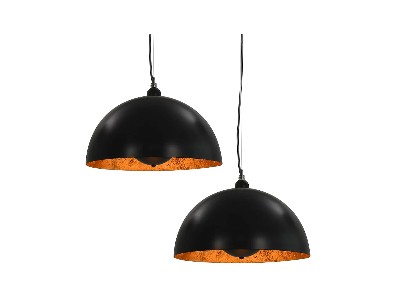 2 pcs Plafonniers Noir et doré Semi-sphérique 40 cm E27 FR925578