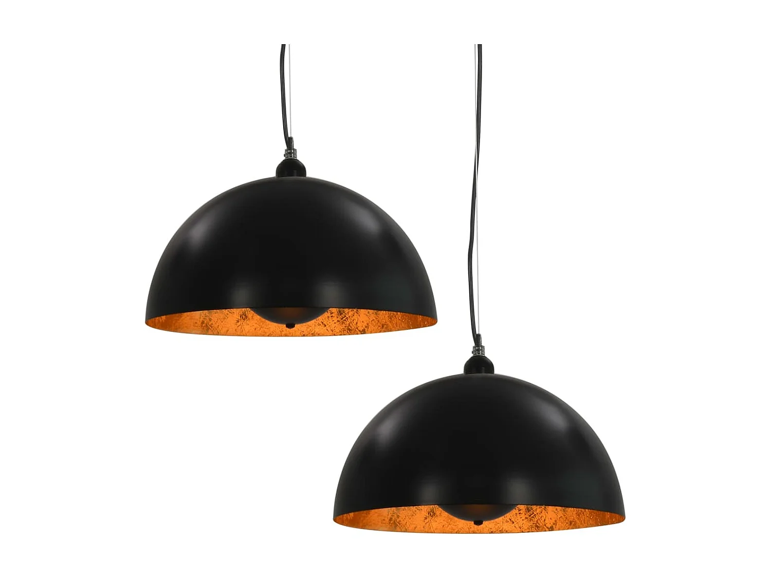 2 pcs Plafonniers Noir et doré Semi-sphérique 40 cm E27 FR925578