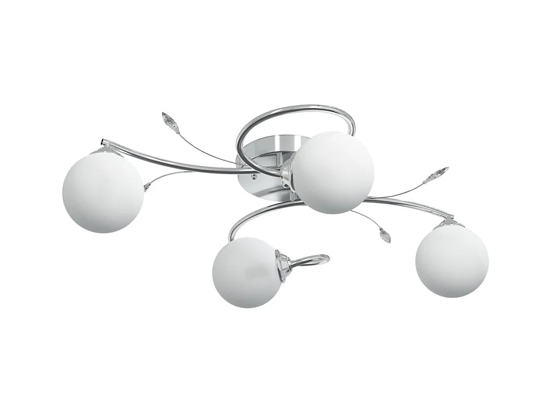 Plafonnier avec abat-jour ronds en verre pour 4 LED G9 FR945295