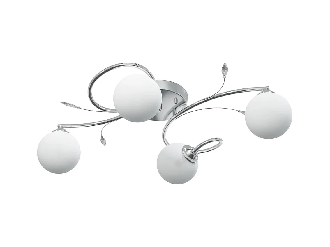 Plafonnier avec abat-jour ronds en verre pour 4 LED G9 FR945295