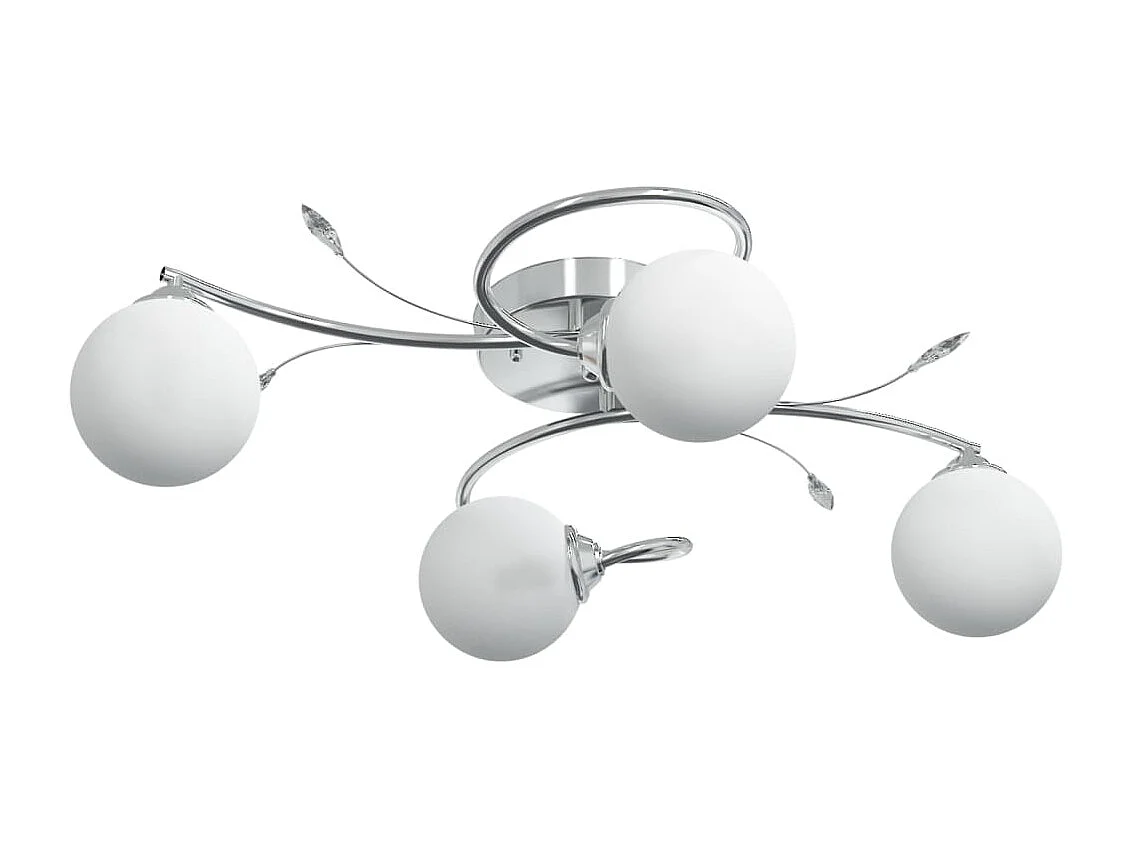 Plafonnier avec abat-jour ronds en verre pour 4 LED G9 FR945295