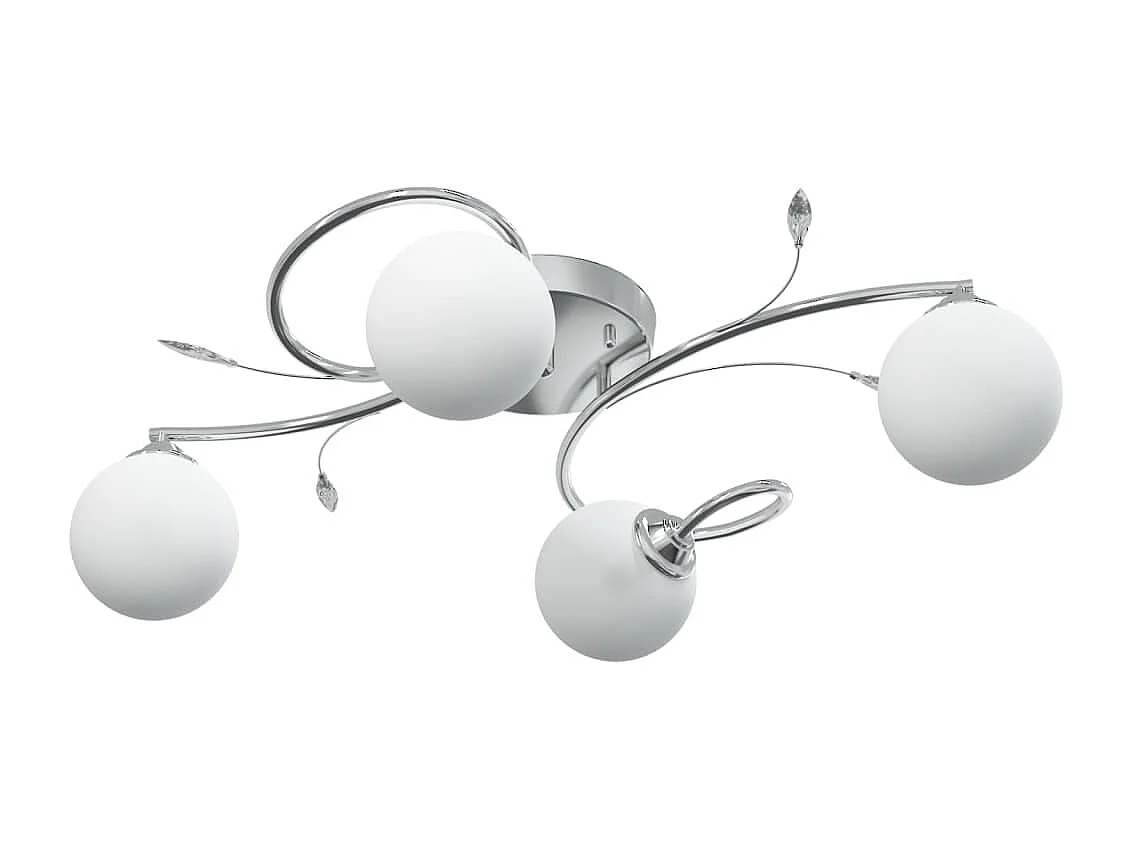 Plafonnier avec abat-jour ronds en verre pour 4 LED G9 FR945295