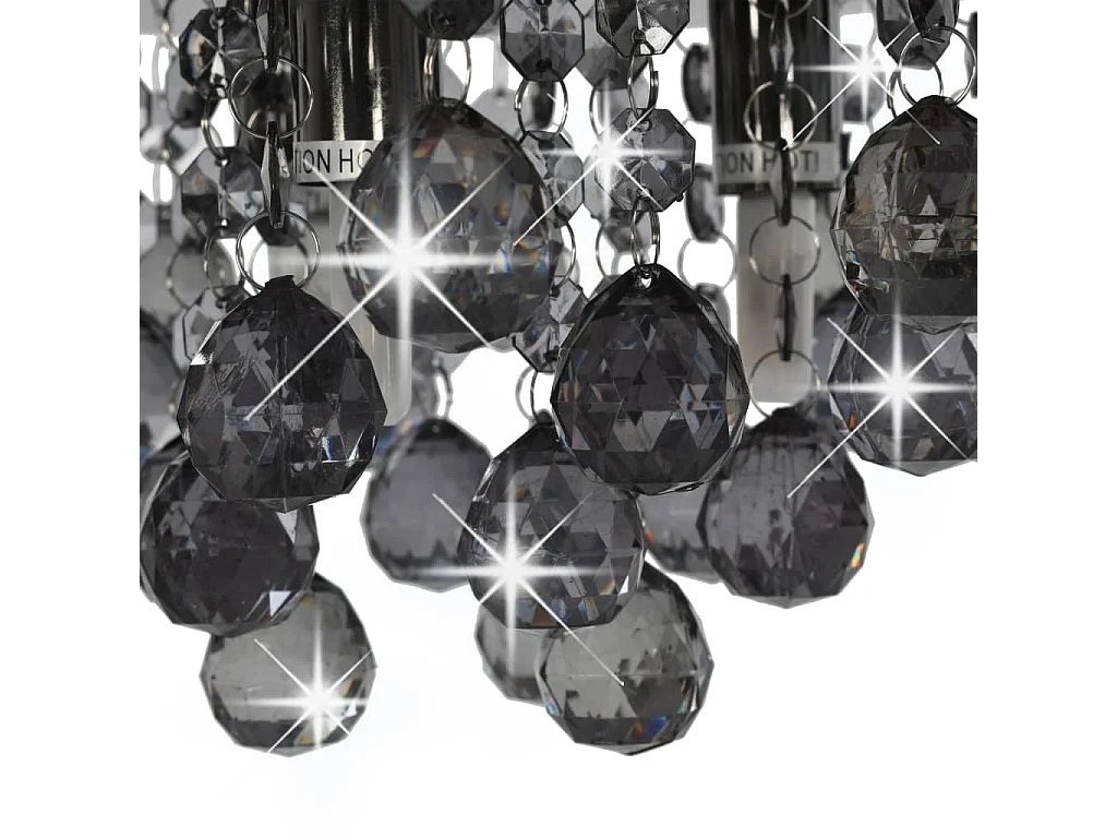 Candeeiro de teto redondo com contas esfumaçadas preto G9 PT707083