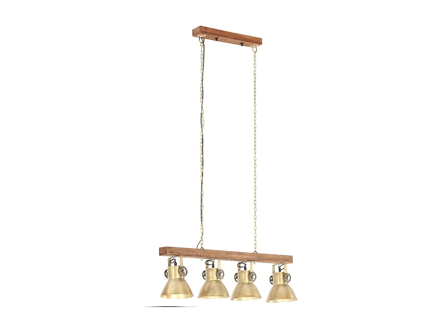 Lámpara de techo industrial madera de mango latón E27 ES222470