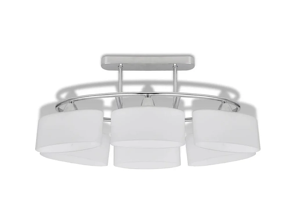 Plafonnier avec abat-jour en verre pour 6 ampoules E14 FR165120