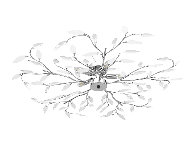 Plafonnier à bras feuille en cristal acrylique 5 ampoules E14 FR553908