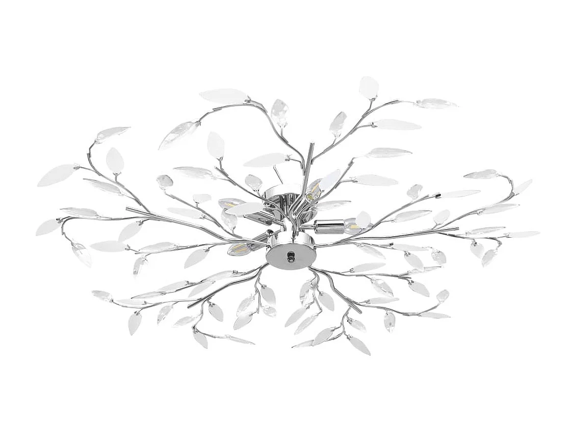 Lámpara de techo brazos cristal forma hoja 5 bombillas blanco ES236403