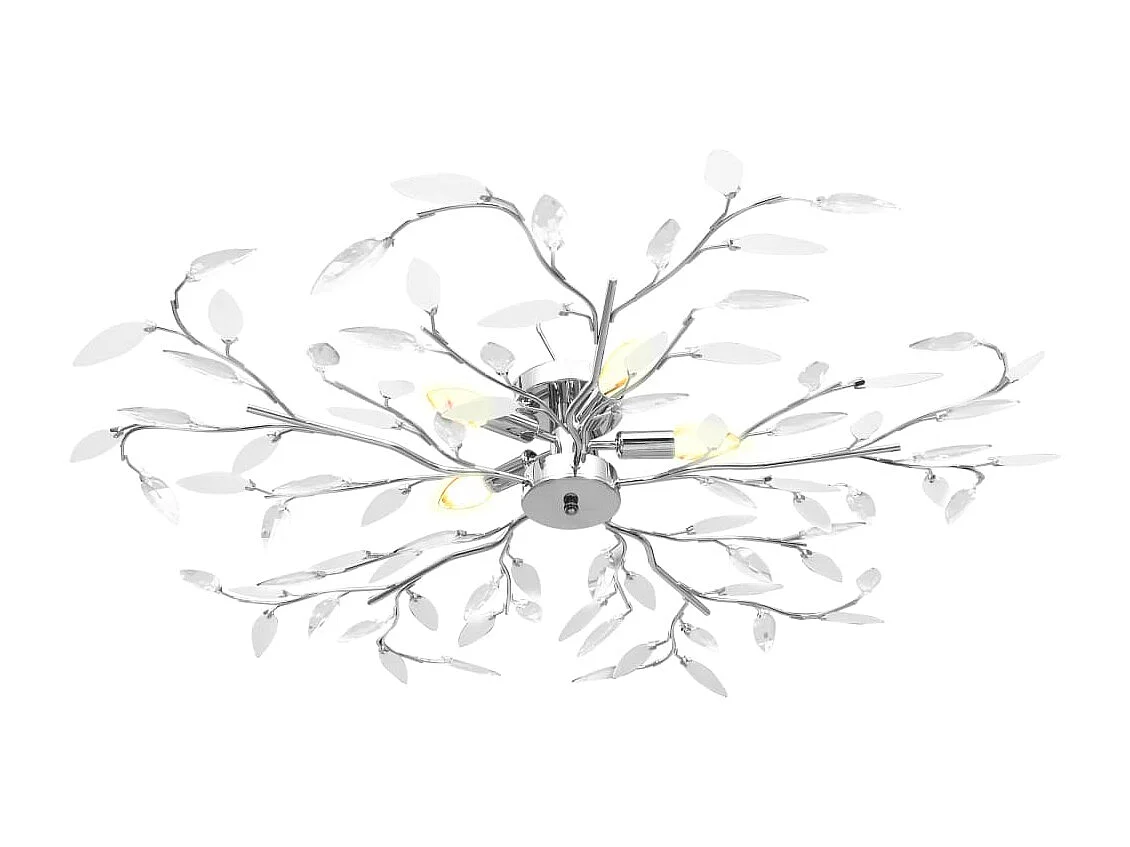 Lámpara de techo brazos cristal forma hoja 5 bombillas blanco ES236403