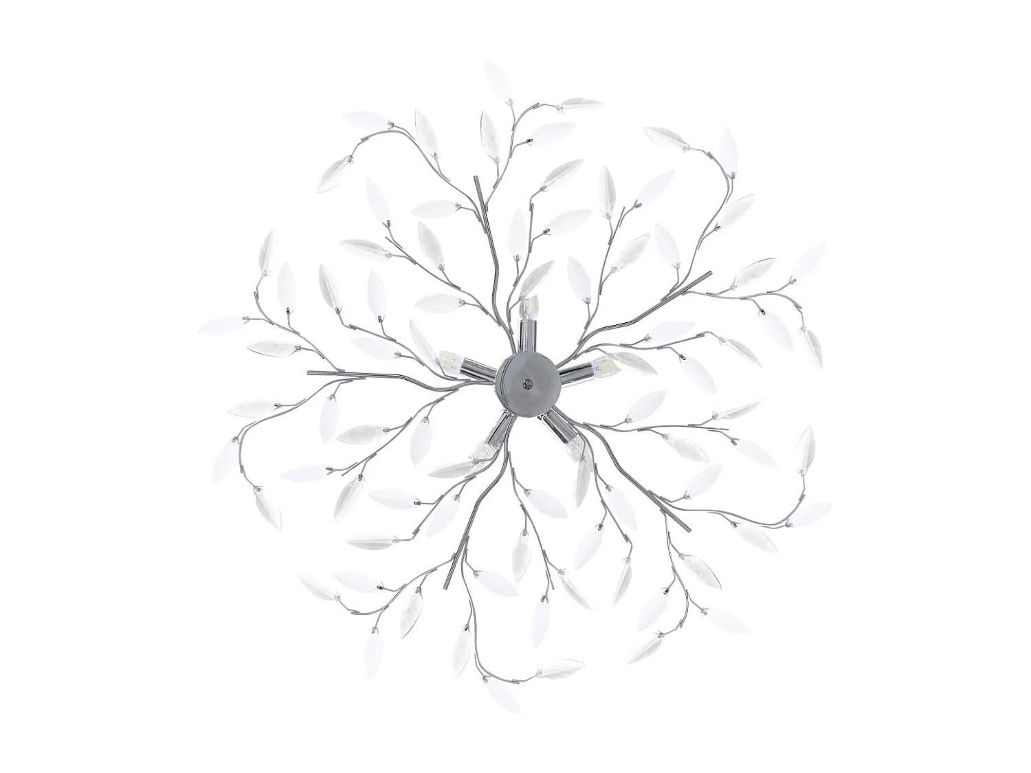 Lámpara de techo brazos cristal forma hoja 5 bombillas blanco ES236403