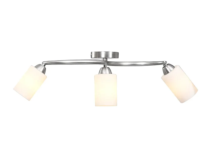 Plafonnier avec abat-jour en verre 3 ampoules E14 Blanc  Cône FR100448