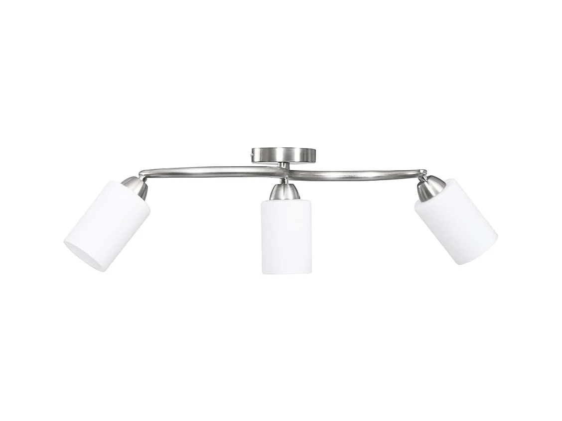 Plafonnier avec abat-jour en verre 3 ampoules E14 Blanc  Cône FR100448