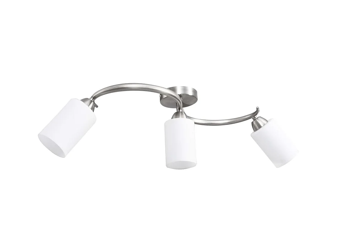 Plafonnier avec abat-jour en verre 3 ampoules E14 Blanc  Cône FR100448