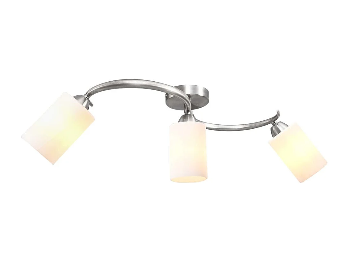 Candeeiro teto c/ abajures cilíndricos cerâmica 3 lâmpadas E14 PT687390