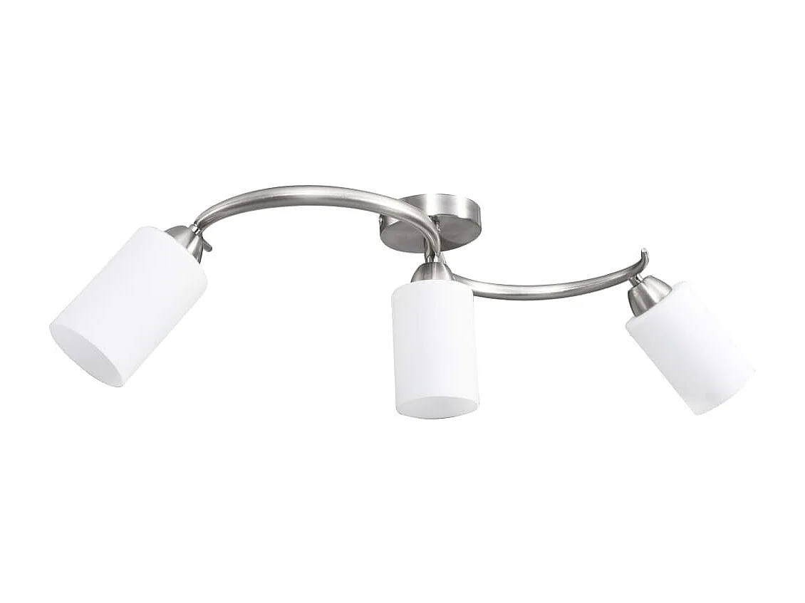 Candeeiro teto c/ abajures cilíndricos cerâmica 3 lâmpadas E14 PT687390