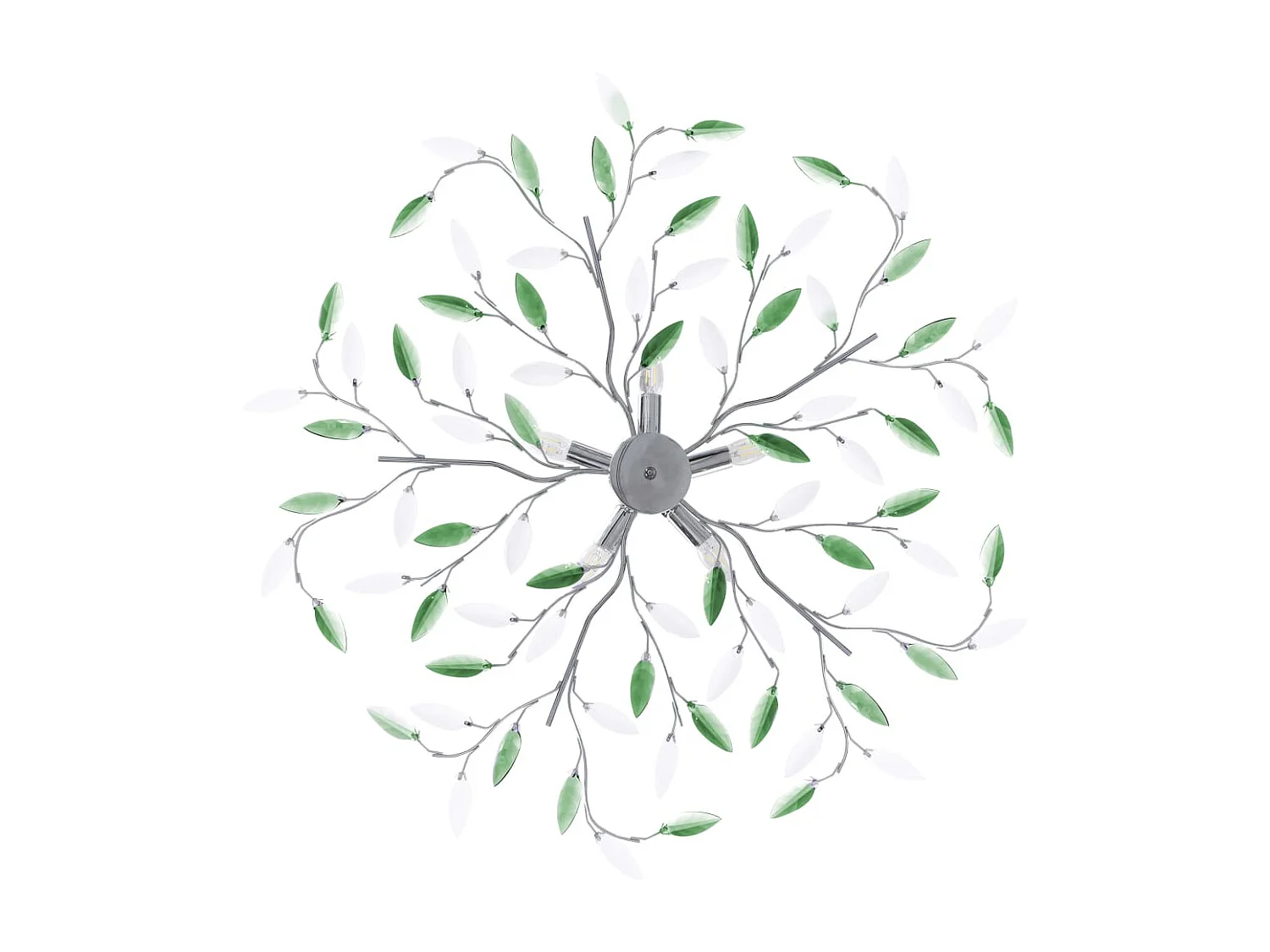 Plafonnier à bras en cristal acrylique 5 ampoules E14 Vert FR703952