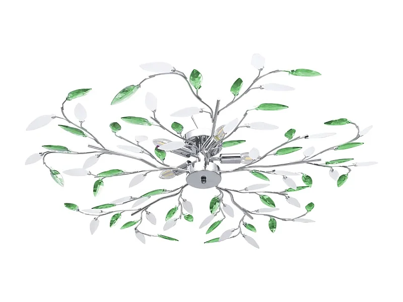 Plafonnier à bras en cristal acrylique 5 ampoules E14 Vert FR703952