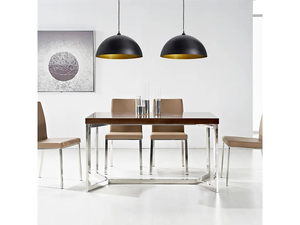 Plafonniers 2 pcs Hauteur réglable Semi-sphérique Noir FR607444