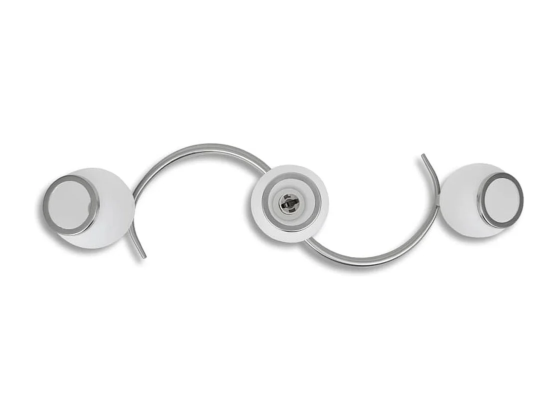 Plafonnier avec abat-jour en verre sur rail pour 3 ampoules E14 FR805494